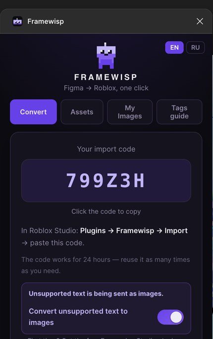 Framewisp plugin, text toggle on